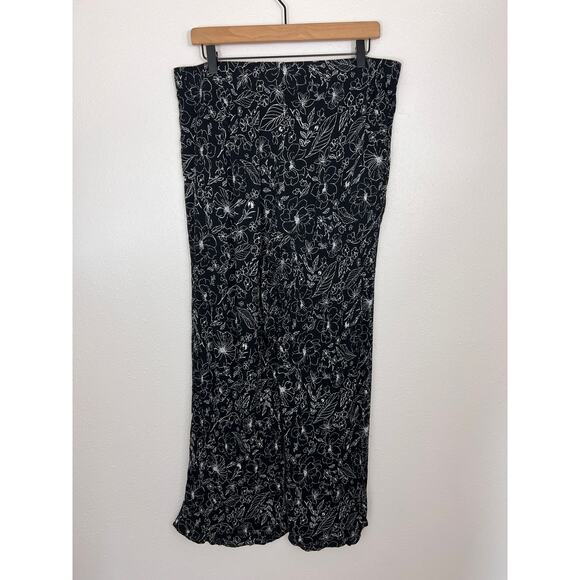 One 5 One Black Floral Wide Leg Pants - Picture 6 of 7